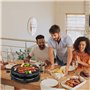 Appareil Raclette 8 Personnes Plancha Electrique Grill Thermostat Réglable avec 2 Spatules et 8 Poêlons Machine a Raclette Plaqu