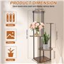 Teklemon Support de Plante en Métal Bois, 5 Niveaux Support Plantes Interieur Multiple Étagère à Fleurs Support de Pots Fleurs P