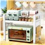 BBLTIFF Etagere Micro Onde, 2 Niveaux Support de Four à Micro-Ondes Extensible 40-65cm, Support Micro Onde, Etagere Cuisine, ave