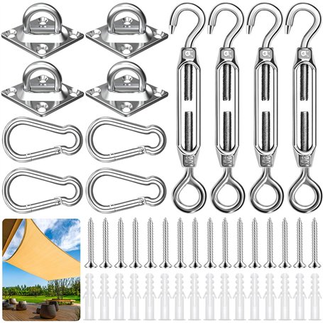 ZZQVIP Kit Fixation Voile d'Ombrage 44 PCS