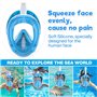 BBLTIFF Masque de Plongée Enfant, 180° HD Masque Tuba Intégral, Anti-buée Anti-Fuite Masque Piscine Enfant avec Pochette de Rang