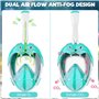 BBLTIFF Masque de Plongée Enfant, 180° HD Masque Tuba Intégral, Anti-buée Anti-Fuite Masque Piscine Enfant avec Pochette de Rang