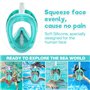 BBLTIFF Masque de Plongée Enfant, 180° HD Masque Tuba Intégral, Anti-buée Anti-Fuite Masque Piscine Enfant avec Pochette de Rang