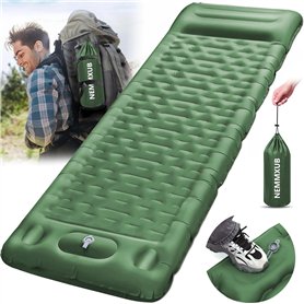NEMMXUB Tapis de Camping Gonflable Ultraléger avec Oreiller - Matelas Gonflable 1 Place