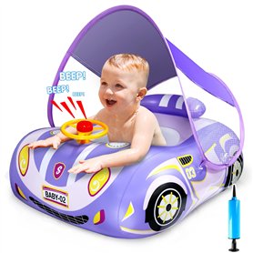 RDDAIPE Bouee Bebe avec Pare Soleil Volant et Volant SPF 50+