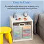 ZHHGOO Boîtes de Rangement Photos,16 Compartiments Intérieurs pour Photos Transparentes,Mallette de rangement Portable avec D'ét