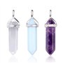 Pendentif Pierre Naturelle 12 Pièces Collier Hexagonal Colliers à Pierres Précieuses à Quartz à