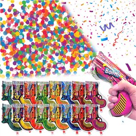 canon confettis 16 pièces paquet confettis bombe lanceur multicolore biodégradables cannons anniversaire étincelants confettis p