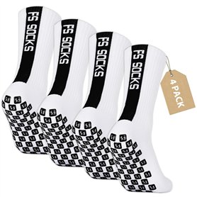 MHDUYEG 4 Paires Chaussettes de Football 38-45 Chaussette Antidérapante Foot Homme Femme