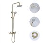DILECI - Colonne de Douche en Or Brossé avec Mitigeur – Design Luxueux et Économiseur d’Eau – Pomme de Douche Rotative