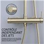 DILECI - Colonne de Douche en Or Brossé avec Mitigeur – Design Luxueux et Économiseur d’Eau – Pomme de Douche Rotative, Douchett