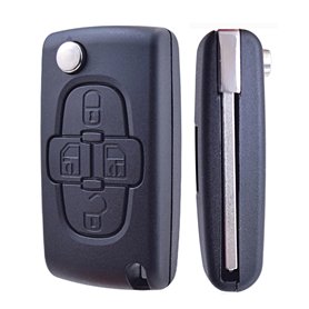 ANGOFIZ Coque Clé Télécommande 4 Boutons CE0523 Lame VA2 Compatible avec Peugeot 807 1007 Citroen C8 Fiat ULYSSE