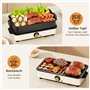 compétence électrique pour barbecue et hotpot avec sac de transport, 1400 W, poêle multifonction 2 en 1, cuisinière lente de gra