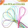 VORHOT 200 PCS Scoubidou Fil Fluorescent, Scooby Doo Fil avec Porte-clés et Crochets, Scoubidou Kit pour Faire des Bracelets Col
