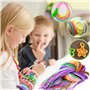 VORHOT 200 PCS Scoubidou Fil Fluorescent, Scooby Doo Fil avec Porte-clés et Crochets, Scoubidou Kit pour Faire des Bracelets Col