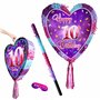 Piñata 10e anniversaire avec bâton – Jeu de fête pour filles – Grand 41 cm x 38 cm