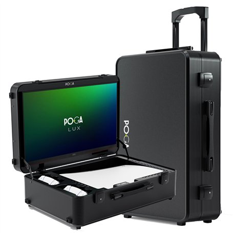 POGA Lux Valise de Voyage pour Console Portable Playstation 5 avec Chariot et Moniteur de Jeu AOC 61 cm – Noir (V2 – Haut-Parleu
