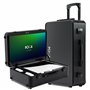 POGA Lux Valise de Voyage pour Console Portable Playstation 5 avec Chariot et Moniteur de Jeu AOC 61 cm – Noir (V2 – Haut-Parleu