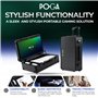 POGA Lux Valise de Voyage pour Console Portable Playstation 5 avec Chariot et Moniteur de Jeu AOC 61 cm – Noir (V2 – Haut-Parleu