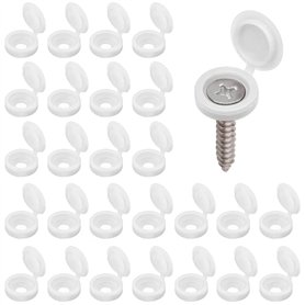 KUYI 200PCS Cache Vis à Charnière Capuchon a Vis en Plastique Capuchons à Vis Snap-on pour Décoration de Maisons