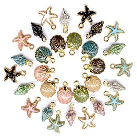 30 Pièces Conque Coquilles Plaqué Breloques