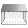 Chenil d'extérieur pour Chien, Enclos Niche Cage pour Chien Métal Chenil extérieur avec Toit 200x200x150 cm