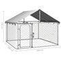 Chenil d'extérieur pour Chien, Enclos Niche Cage pour Chien Métal Chenil extérieur avec Toit 200x200x150 cm