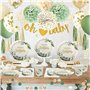 24 Invités Vaisselle de Fête Anniversaire Vert Sauge,Vert Assiettes Jetable D'anniversaire 120 Pcs,Vert Baby Shower Décoration V