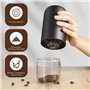 Weinsamkeit Moulin à Café Electrique, USB Rechargeable Moulin a Cafe avec Meule en Céramique et Brosse Coffee Grinder Rugosité R