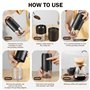 Weinsamkeit Moulin à Café Electrique, USB Rechargeable Moulin a Cafe avec Meule en Céramique et Brosse Coffee Grinder Rugosité R