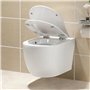 HOROW WC suspendu en céramique avec revêtement nano, WC mural en céramique blanc, cuvette de WC compacte avec siège automatique 