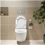 HOROW WC suspendu en céramique avec revêtement nano, WC mural en céramique blanc, cuvette de WC compacte avec siège automatique 