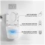 HOROW WC suspendu en céramique avec revêtement nano, WC mural en céramique blanc, cuvette de WC compacte avec siège automatique 
