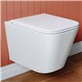 WC suspendu sans bord avec abattant de WC avec système d'abaissement automatique en céramique - WC avec chasse Superspin monotro