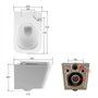 WC suspendu sans bord avec abattant de WC avec système d'abaissement automatique en céramique - WC avec chasse Superspin monotro