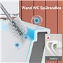 WC suspendu sans bord avec abattant de WC avec système d'abaissement automatique en céramique - WC avec chasse Superspin monotro