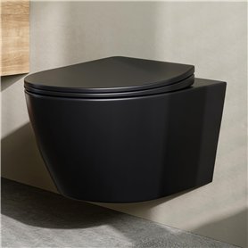 WC suspendu sans bord - Cuvette WC et siège de toilette avec système d'abaissement automatique - Cuvette murale Superspin monotr