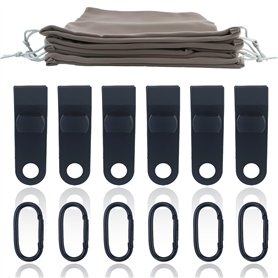 JRSHIRLEYLTD Lot de 4 sacs lestés portables avec 6 mousquetons et 6 clips - Sac à cordon en polyester pour rideaux d'extérieur e