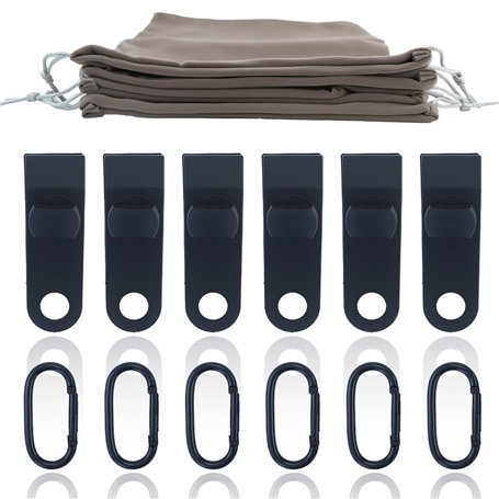 JRSHIRLEYLTD Lot de 4 sacs lestés portables avec 6 mousquetons et 6 clips - Sac à cordon en polyester pour rideaux d'extérieur e