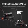 WESLITE Lamp Frontale Rouge, 1000 Lumens Lampe Frontale Rechargeable avec Lumière Rouge Zoomable Torche Frontale Rouge pour la C