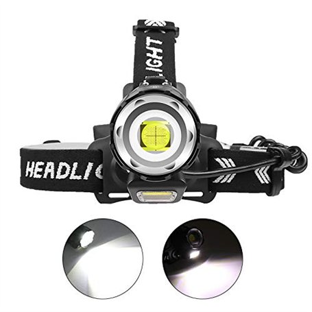 12000 Lumens Lampe Frontale LED Rechargeable