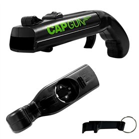 TIANNAIT 1 x pistolet décapsuleur de bière avec mini tire-bouchon en métal noir en forme de pistolet avec fonction de lancement
