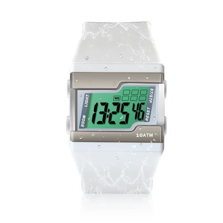 Montre Sport Femme Etanche 100 Mètres Montre Bracelet Digitale pour Plongée et Piscine avec Chronomètre au Tour