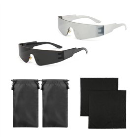 TAFACE Lot de 2 Paires de Lunettes de Soleil Futuristes - Style Punk