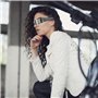 TAFACE Lot de 2 Paires de Lunettes de Soleil Futuristes - Style Punk, Réfléchissantes, Sans Monture - Argentées et Noires - Avec