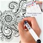 TAFACE Lot de 8 stylos de couleur avec 1 étui à stylo, stylos à encre multicolores à pointe fine, crayons de calligraphie à écri