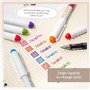 TAFACE Lot de 8 stylos de couleur avec 1 étui à stylo, stylos à encre multicolores à pointe fine, crayons de calligraphie à écri