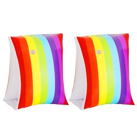 1 paire de bracelets de natation gonflables arc-en-ciel pour enfants de 3 à 8 ans - Équipement de sécurité - Aide à la natation