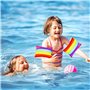 1 paire de bracelets de natation gonflables arc-en-ciel pour enfants de 3 à 8 ans - Équipement de sécurité - Aide à la natation 