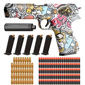 1 pistolet à graffiti avec 100 balles en mousse souple